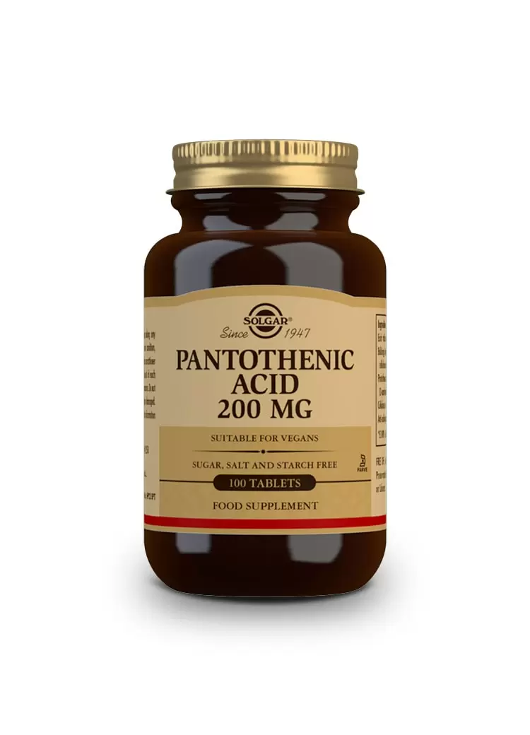 Solgar Pantothenic Acid 200mg 100 tabs - reduces fatigue - Vita4you