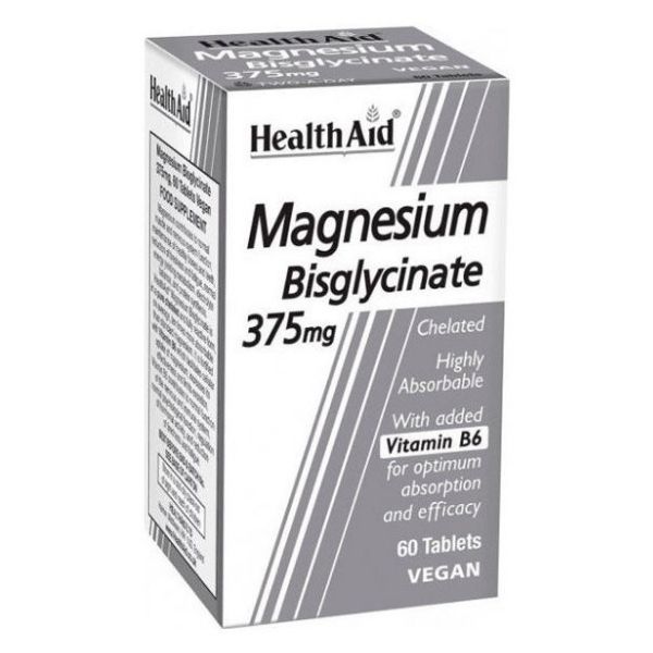 Health Aid Magnesium Bisglycinate 375 mg 60 veg tabs