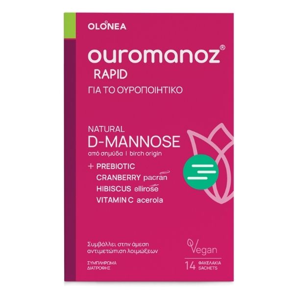 Olonea Ouromanoz Rapid Natural D-Mannose Φόρμουλα με D-Μαννόζη για το Ουροποιητικό 14 φακελάκια
