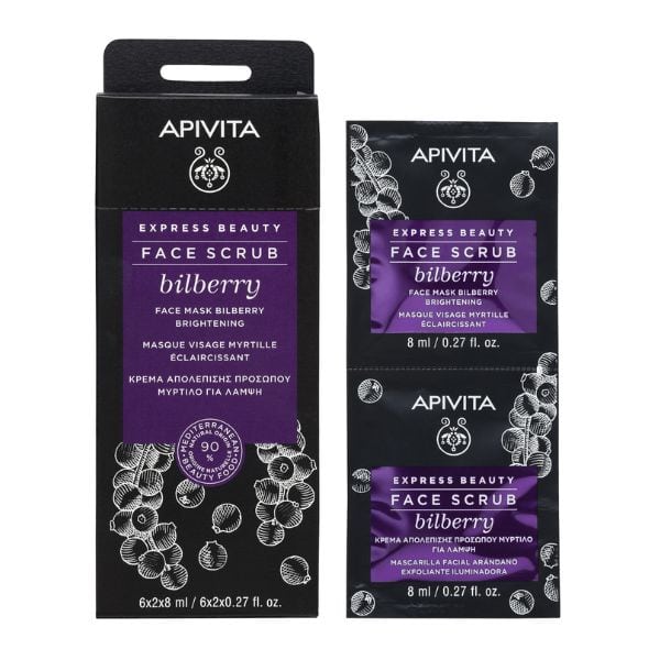 Apivita Express Beauty Face scrub Bilberry Brightening 2 x 8 ml