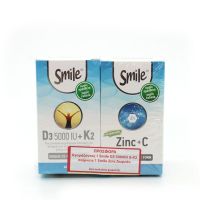 Smile D3 5000 IU + K2 100 mcg Συμπλήρωμα για την Υγεία των Οστών 60 κάψουλες + Δώρο Smile Zinc & C Ψευδάργυρος και Βιταμίνη C για το Ανοσοποιητικό 60 κάψουλες
